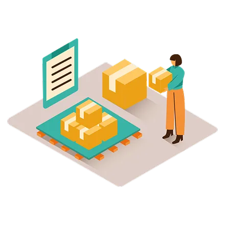 返品・交換回収商品の在庫ステータス管理イラスト