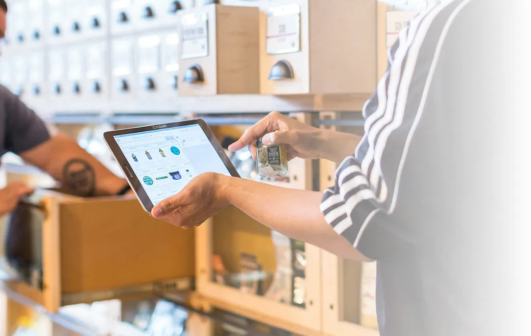 廃棄品が再販に：タブレットを使った在庫管理のイメージ